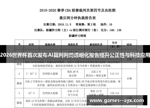 2026世界杯首次发布AI裁判判罚透明化报告提升公正性与科技应用